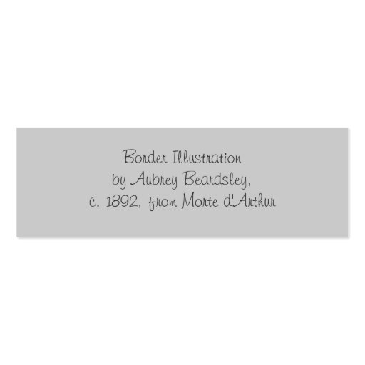 Beardsley Border Abstract Book Mark Business Card Template (back side)
