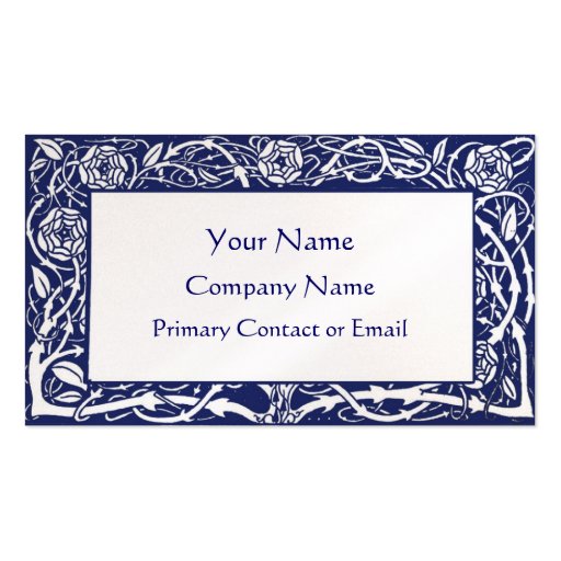 Beardsley Floral Border Elegant Business Card