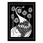 Beardsley Nouveau Peacock Note Card