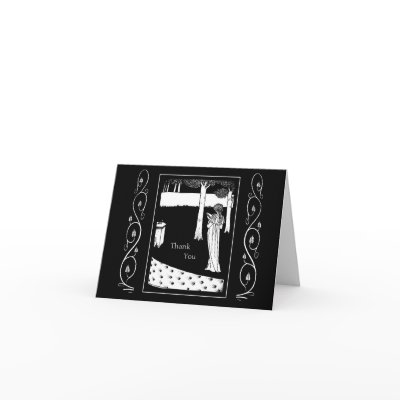 Beardsley Nouveau Thank You Note Cards by debinSC