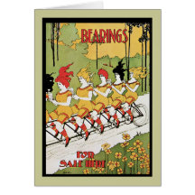 Bearings, c. 1896 Art Nouveau Advertisement Greeting Card