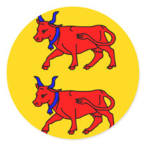 Bearn, France flag Round Stickers