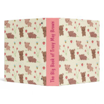 Bears Bees and Strawberries 3 Ring Binder