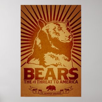 bears godless killing machines humor funny poster print
