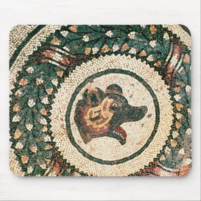 Bear's Head, Roman mosaic, early 4th century Mouse Pad by bridgemanart