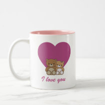 Bears in Love with Love Heart Mug- Customizable mugs