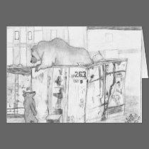 bears on dumpster card cards
