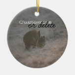 Bears Walking at Sunset; Customizable Christmas Ornament