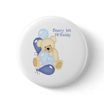 Beary 1st BIrthday (BOY) buttons