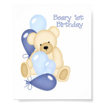Beary 1st BIrthday (BOY) posters