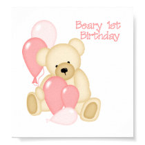 Beary 1st BIrthday (GIRL) posters