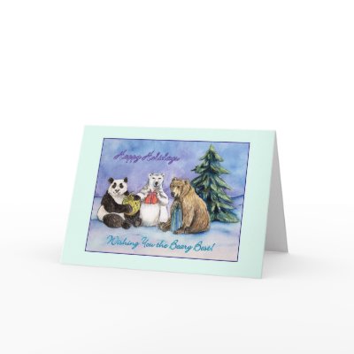 Beary Best Happy Holidays Greeting Card by donnabellas