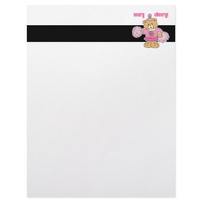 Beary Cheery Cheerleading Bear Customized Letterhead by doonidesigns