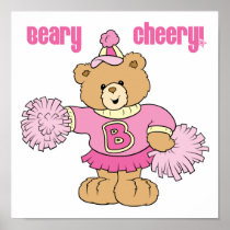 Beary Cheery Cheerleading Bear Posters