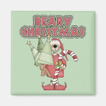 Beary Christmas Bear Refrigerator Magnets
