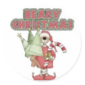 Beary Christmas Bear stickers