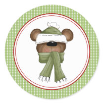 Beary Christmas Envelope Seals Stickers