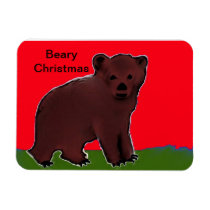 Beary Christmas Premium Magnet in Red & Green