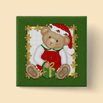 Beary Merry Christmas - Boy Teddy buttons