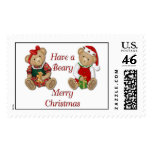 Beary Merry Christmas Postage Stamps