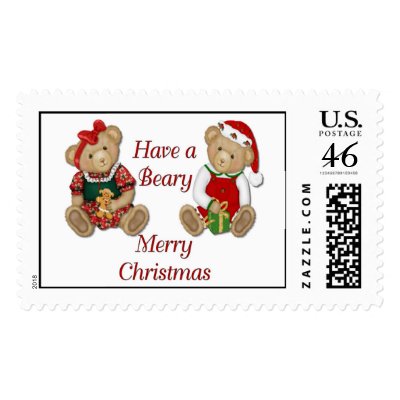 Beary Merry Christmas postage