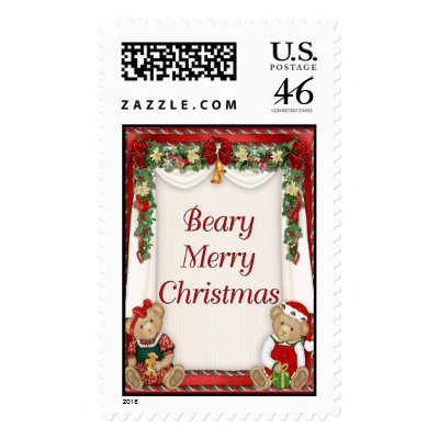 Beary Merry Christmas postage