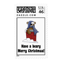 Beary Merry Christmas Postage Stamps