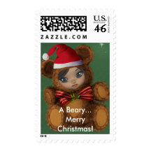 Beary Merry Christmas Postage Stamps