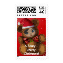 Beary Merry Christmas Postage Stamps