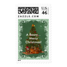 Beary Merry Christmas Postage Stamps
