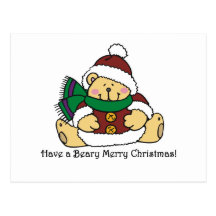 Beary Merry Christmas Postcard