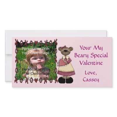 Beary Special Valentine Card Custom Photo Card by craftycorner