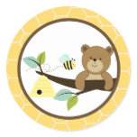 Beary Sweet Bear and Bee Envelope Seals 20 Round Sticker