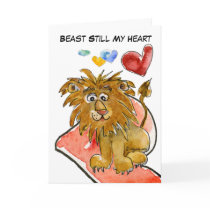 Beast Still My Heart Lion Hearts Card by zooogle Beast Still My Heart Lion Hearts Card