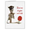 Beat Me Pirate Ping Pong Greeting Cards