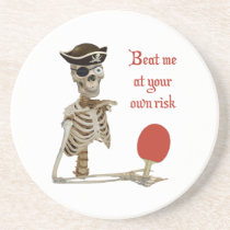 Beat Me Pirate Ping Pong Drink Coaster