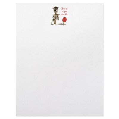Beat Me Pirate Ping Pong Letterhead Design by HappyDoggies