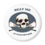 Beat Me Skull Lacrosse Fridge Magnets