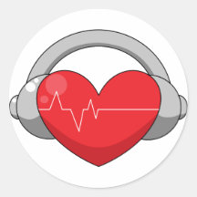 Beat of my Heart Round Stickers