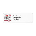 beat up in the alley bowling pins humor custom return address labels