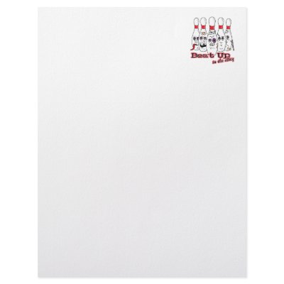 beat up in the alley bowling pins humor letterhead design by sports_shop
