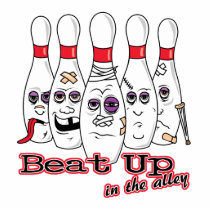beat up in the alley bowling pins humor cut out
