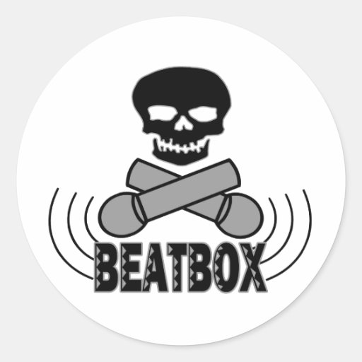 Beatbox Skull & Crossbone Mics Sticker