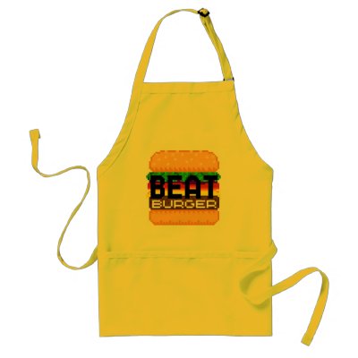 Beatburger 'Fryin' up Fresh Beats' Pixel Art Apron by dead_pixel_designs
