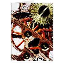 Beaten Up Clock Gears cards