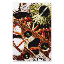 Beaten Up Clock Gears Custom Stationery