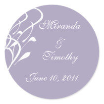 Beathless Dusty Lavendar Wedding Seals/Stickers