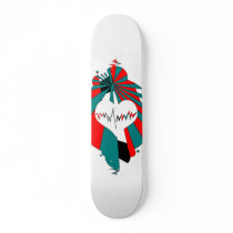 Beating Heart - Red and Turquoise Skate Board Deck