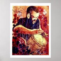 polestarimages, black, music, african-american, urban, soul, funk, man, drum, african, Poster with custom graphic design