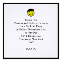 Beatnik Smiley Personalized Invitations